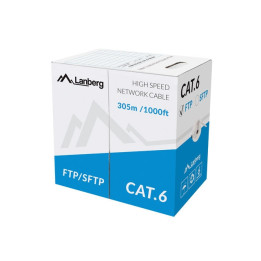 LAN кабел Lanberg Cat.5e FTP, 305m solid Cu grey - LCF6-11CU-0305-S - 1