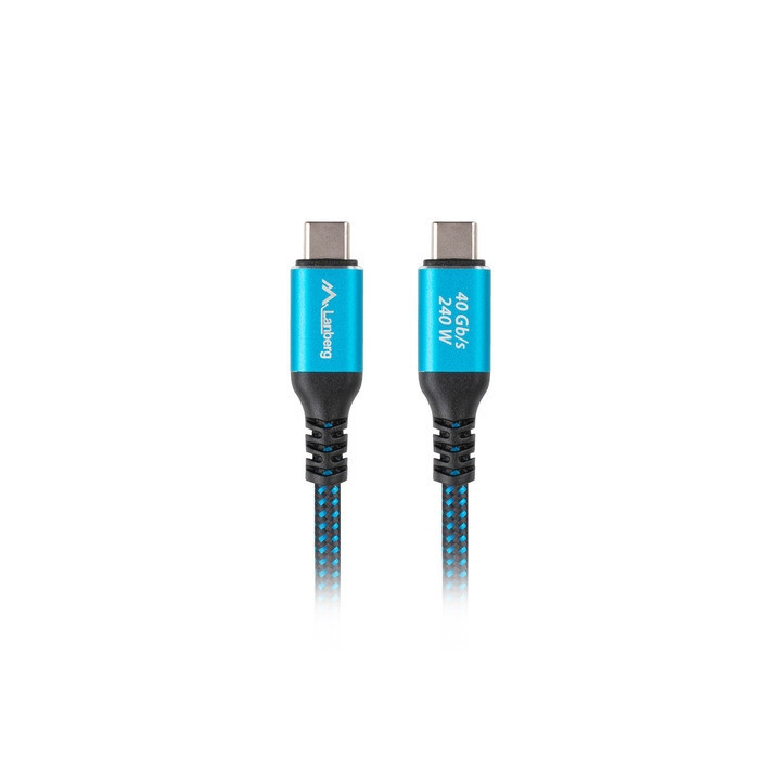 USB-C кабел Lanberg, 2m USB-C M/M 240W 8K 60Hz Black/Blue - CA-CMCM-45CU-0020-BK - 3