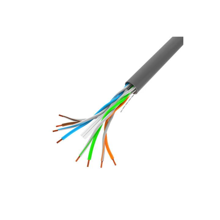 Кабел Lanberg CAT.6 UTP, 305m solid Cu grey - LCU6-11CU-0305-S - 2