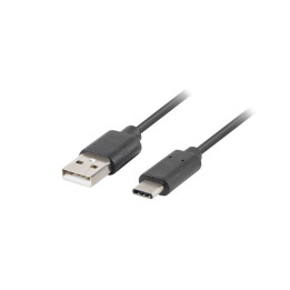 USB кабел Lanberg, USB-C (M) към USB-A (M) 2.0, 0.5m, черен - CA-USBO-20CU-0005-BK - 1