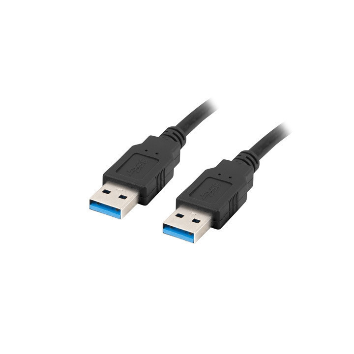 Кабел LANBERG USB-A, USB-A 3.0 0.5m черен - CA-USBA-30CU-0005-BK - 1