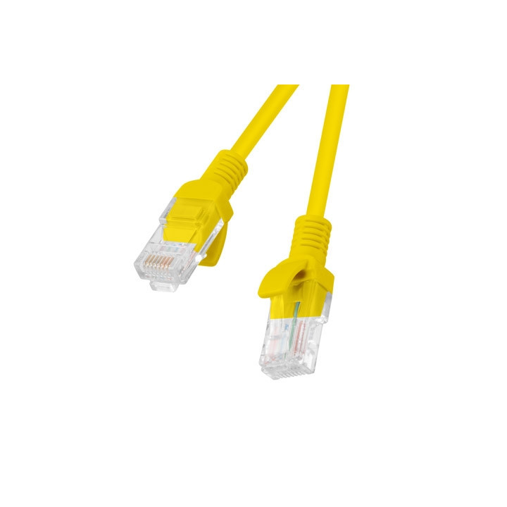 Patch cord кабел LANBERG Cat.6 UTP, 5m, жълт - PCU6-10CC-0500-Y - 1