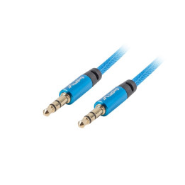 Аудио кабел LANBERG, Stereo Mini Jack 3.5mm 3-pin M/M 2m Blue - CA-MJMJ-10CU-0020-BL - 1