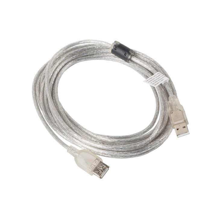 Удължителен кабел USB 2.0 Lanberg, 5m AM-AF Transparent - CA-USBE-12CC-0050-TR - 2