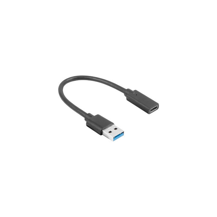 Кабел LANBERG USB-C към USB-A, 0.15m, черен - AD-UC-UA-03 - 2