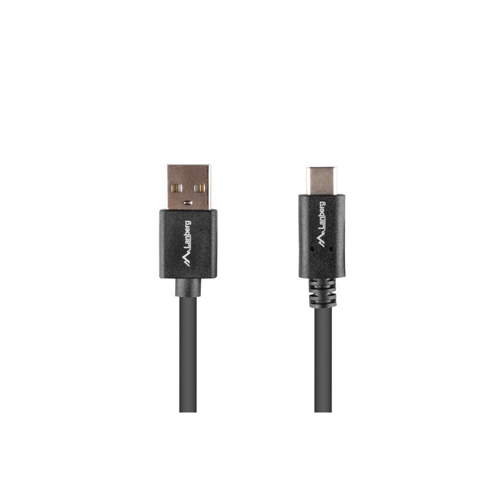 Кабел Lanberg USB-C към USB-A 2.0, 1m, черен - CA-USBO-15CU-0010-BK - 2