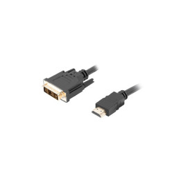 Кабел Lanberg HDMI към DVI-D, 1.8m, Dual Link, позлатени конектори, черен - CA-HDDV-10CC-0018-BK - 1