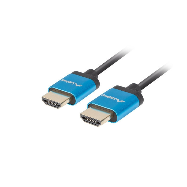 HDMI кабел Lanberg, HDMI M/M V2.0 1.8m 4K Slim черен - CA-HDMI-22CU-0018-BK - 1