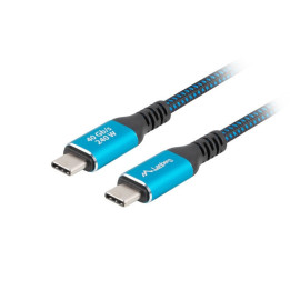 USB кабел Lanberg, USB-C M/M 4.0 1m 240W 8K 60Hz черно-син - CA-CMCM-45CU-0010-BK - 1