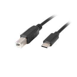 Кабел LANBERG USB-C (M) към USB-B (M) 2.0, 1.8m, Черен - CA-USBA-14CC-0018-BK - 1