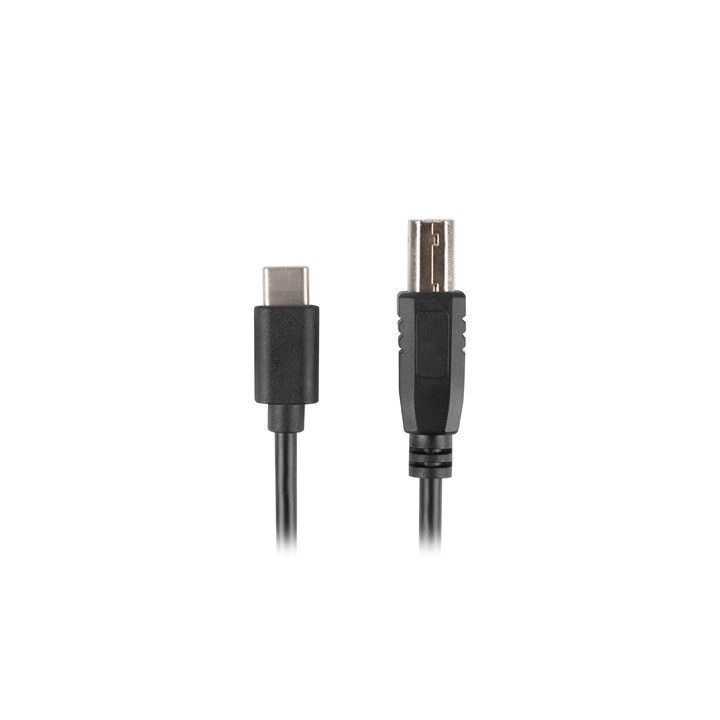 Кабел LANBERG USB-C (M) към USB-B (M) 2.0, 1.8m, Черен - CA-USBA-14CC-0018-BK - 2