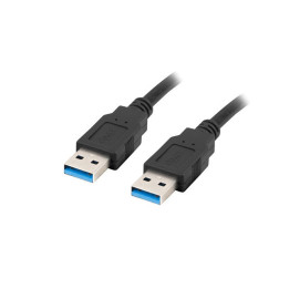USB кабел Lanberg, USB-A 3.0 M/M, 1m, Black - CA-USBA-30CU-0010-BK - 1