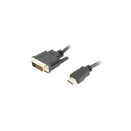Видео кабел LANBERG HDMI към DVI-D, 1.8m, dual link, 4K - CA-HDDV-20CU-0018-BK - 1