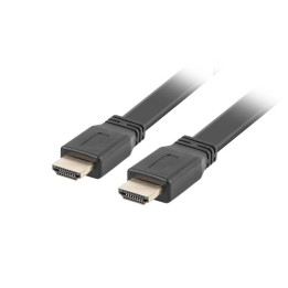 HDMI кабел Lanberg, 3m V2.0 4K 60Hz flat black - CA-HDMI-21CU-0030-BK - 1