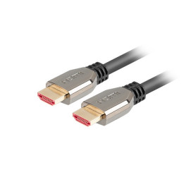 HDMI кабел Lanberg, HDMI-A 2.1 male/male, 8K 60Hz, 0.5m, черен - CA-HDMI-30CU-0005-BK - 1