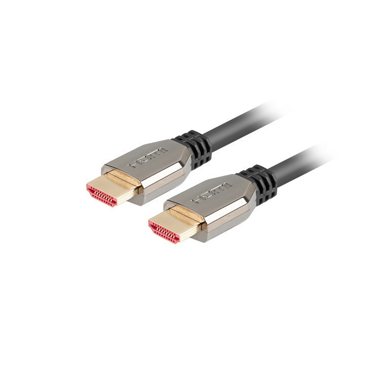 HDMI кабел Lanberg, HDMI-A 2.1 male/male, 8K 60Hz, 0.5m, черен - CA-HDMI-30CU-0005-BK - 1