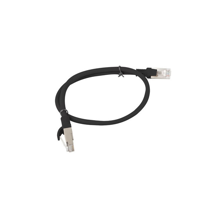 Patch кабел LANBERG Cat.5E, 0.5m RJ-45 черен - PCU5-10CC-0050-BK - 2