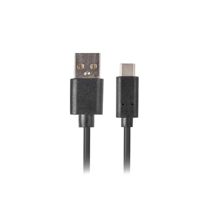 USB кабел LANBERG, USB-C 2.0 (M) → USB-A 2.0 (M) 0.5m черен - CA-USBO-10CU-0005-BK - 2