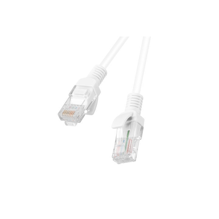 Patch кабел Lanberg CAT.5E, 1m RJ-45, White - PCU5-10CC-0100-W - 1