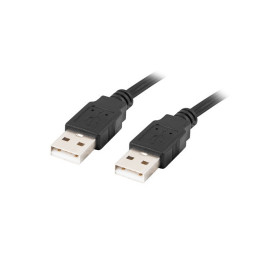 Кабел Lanberg USB-A M/M 2.0, 1.8m, черен - CA-USBA-20CU-0018-BK - 1