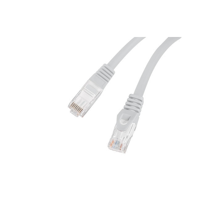 Patch кабел Lanberg CAT.6 UTP LSZH CCA, 0.5m RJ-45 сив - PCU6-10CU-0050-S - 3