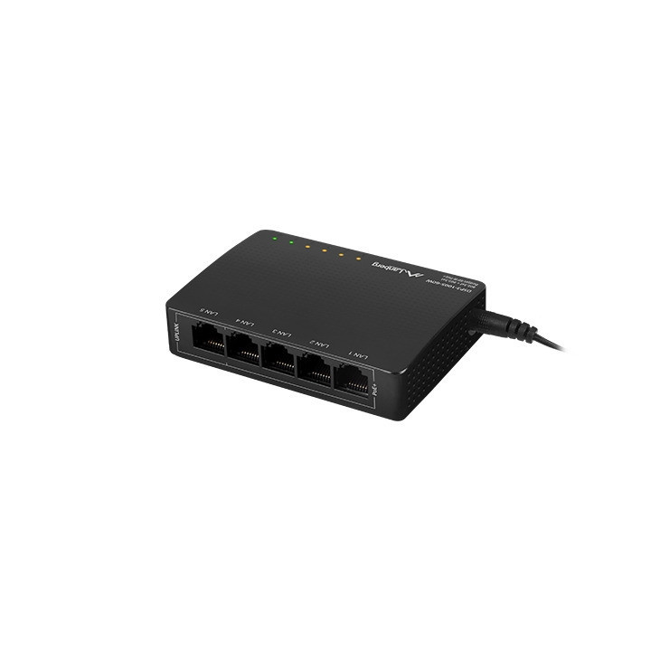 Мрежов комутатор Lanberg DSP3-1005-60W, 5 портове 1GB Ethernet, PoE+ (4 портова 30W), настолен - 1