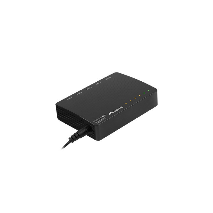 Мрежов комутатор Lanberg DSP3-1005-60W, 5 портове 1GB Ethernet, PoE+ (4 портова 30W), настолен - 2