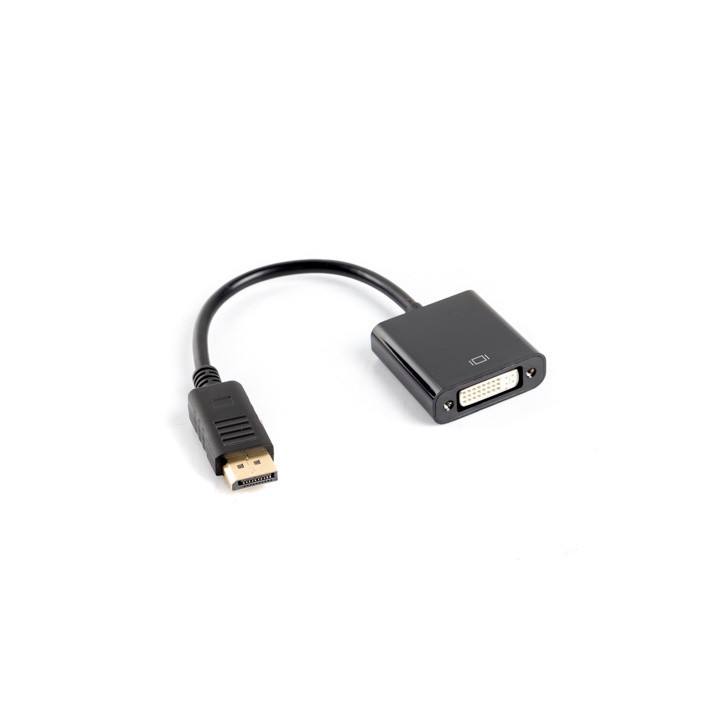 Видео адаптер Lanberg DisplayPort (м) към DVI-I (24+5) Dual Link, 10cm кабел - AD-0007-BK - 1
