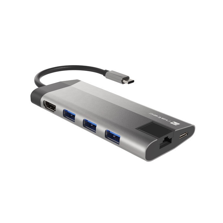 Докинг станция NATEC Fowler Plus, USB 3.0 HUB, HDMI 4K, USB-C PD 100W, RJ45, SD/MicroSD - NMP-1690 - 5