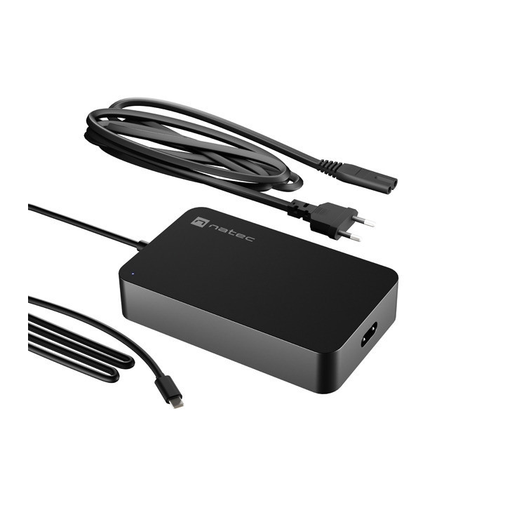 Универсално зарядно за лаптоп Natec Grayling, 90W USB-C за лаптопи/таблети/телефони - NZU-2035 - 1