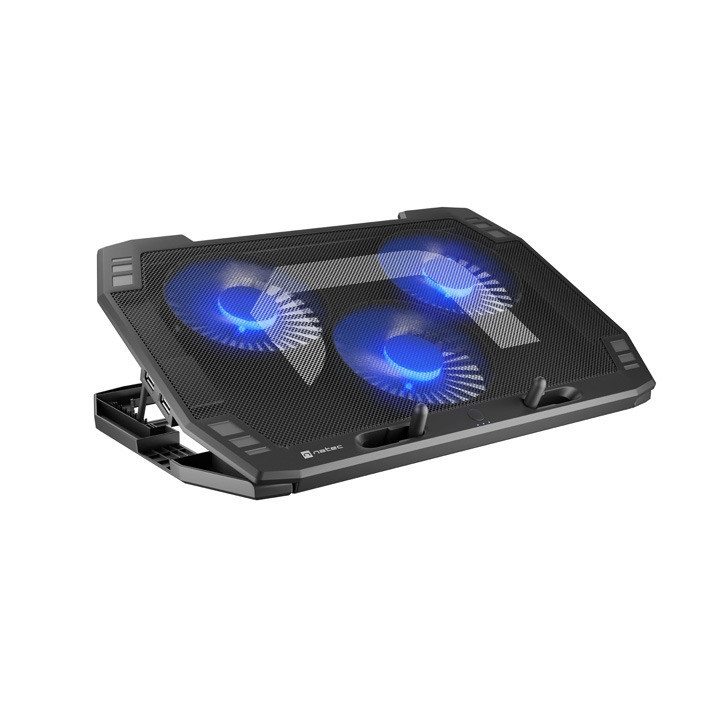 Охладител за лаптоп Natec Oriole, 15.6"-17.3", 3 вентилатора, LED светлина, USB Hub - NPL-1926 - 2