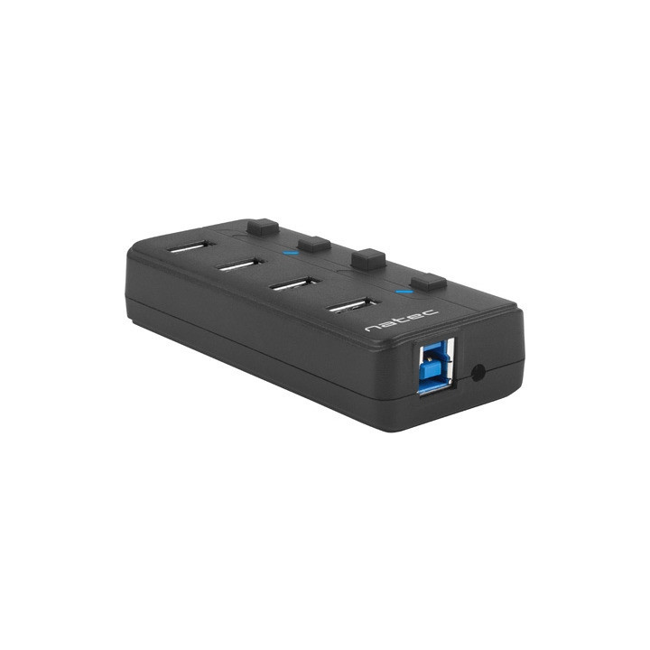 USB хъб Natec Mantis 2, 4 порта USB 3.0 Type-A, захранване USB-B 230V - NHU-1557 - 6