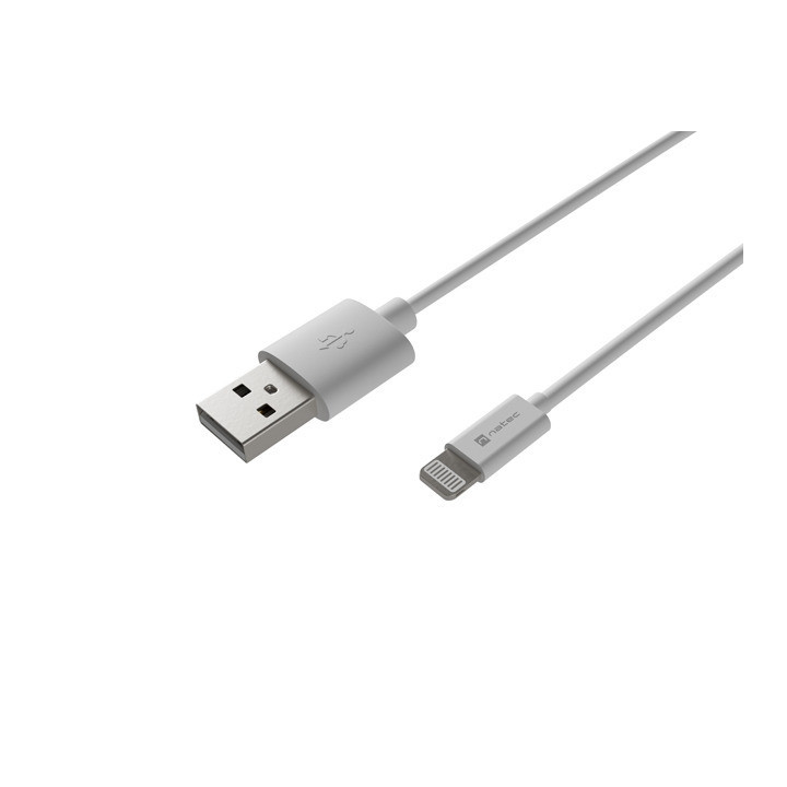 Кабел NATEC Prati, Lightning (M) към USB-A (M) 2m White - NKA-2149 - 2