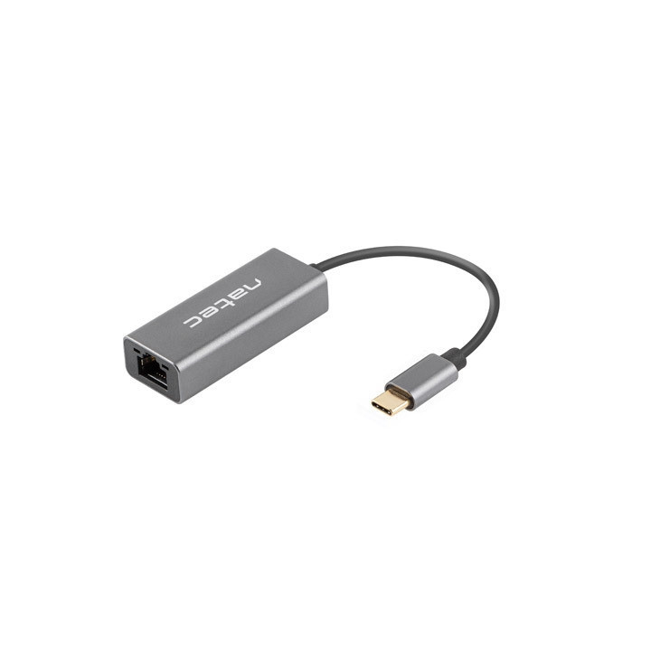 Мрежов адаптер NATEC Cricket, USB-C 3.1 към RJ45 1Gbps, 15cm кабел - NNC-1925 - 1