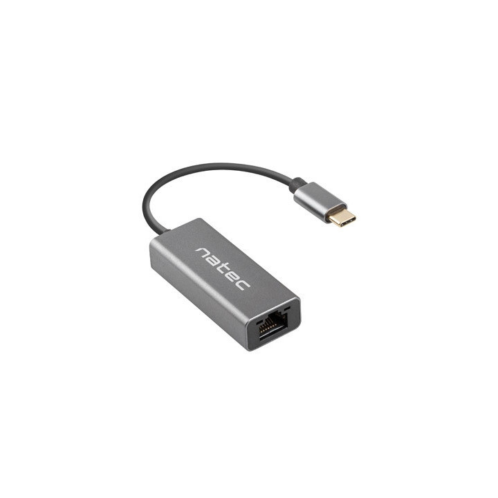 Мрежов адаптер NATEC Cricket, USB-C 3.1 към RJ45 1Gbps, 15cm кабел - NNC-1925 - 2