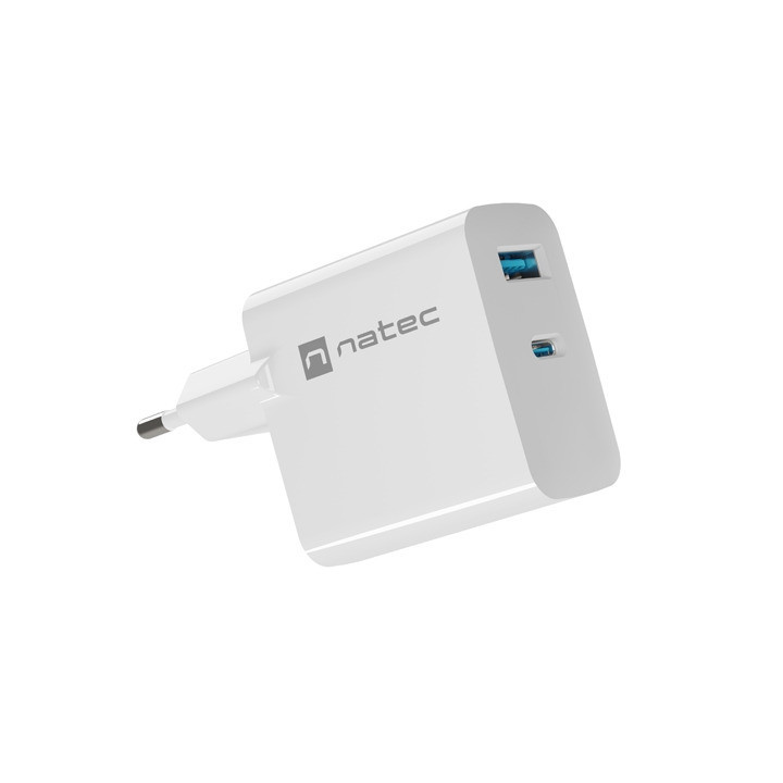 Зарядно за стена NATEC Ribiera GaN, 45W USB-A + USB-C - NUC-2142 - 1