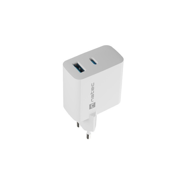 Зарядно за стена NATEC Ribiera GaN, 45W USB-A + USB-C - NUC-2142 - 2
