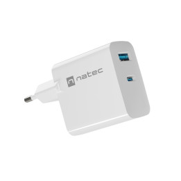 Зарядно за стена NATEC Ribiera GaN, 65W USB-A + USB-C - NUC-2144 - 1