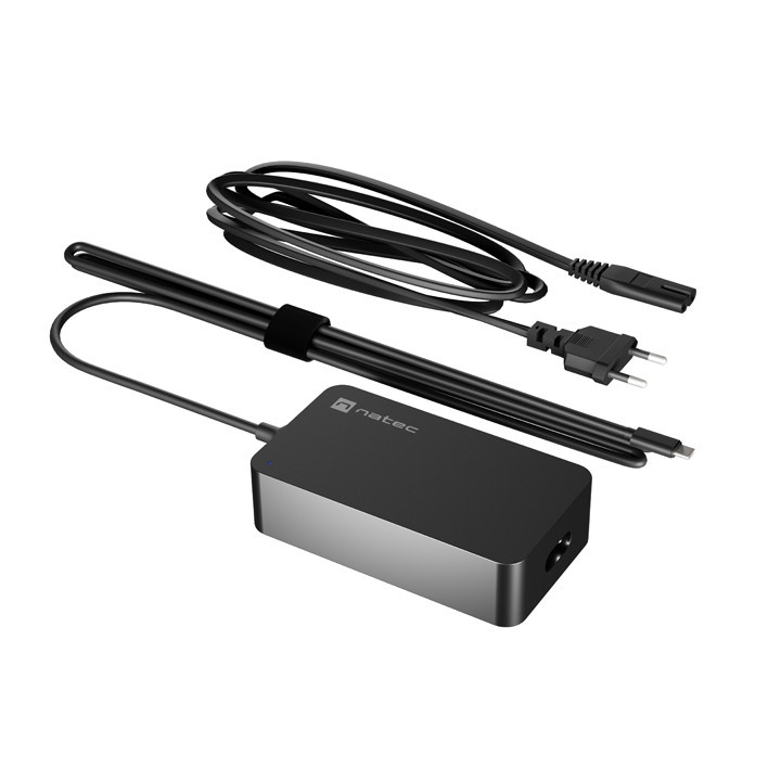 Зарядно Natec Grayling GAN, 65W USB-C за лаптопи, таблети и телефони - NZU-2361 - 1