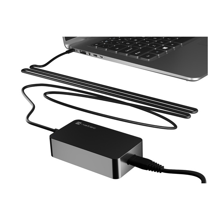 Зарядно Natec Grayling GAN, 65W USB-C за лаптопи, таблети и телефони - NZU-2361 - 5