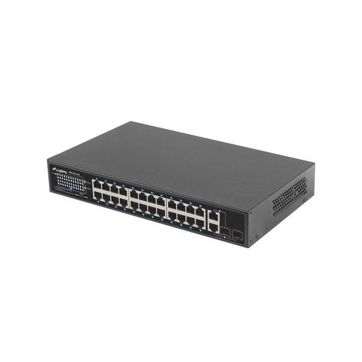 Мрежов комутатор Lanberg, 24x 100Mbps PoE+/2x SFP Gigabit, 360W, Rack 19" - RSFE-24P-2C-360 - 5