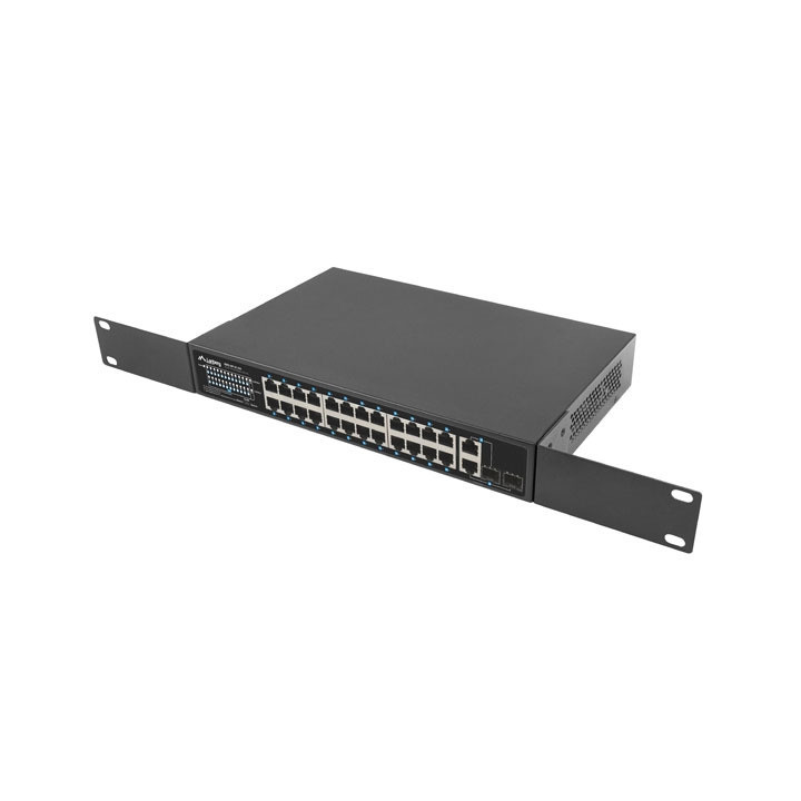 Мрежов комутатор Lanberg, 24x 100Mbps PoE+/2x SFP Gigabit, 360W, Rack 19" - RSFE-24P-2C-360 - 6