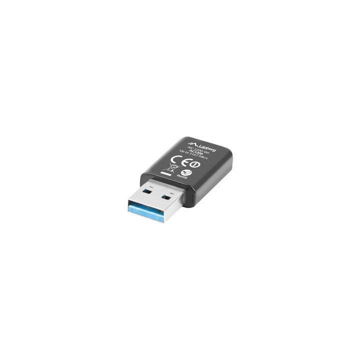 Безжична мрежова карта LANBERG, USB 3.0 AC1200 Dual Band 2x вътрешна антена - NC-1200-WI - 3