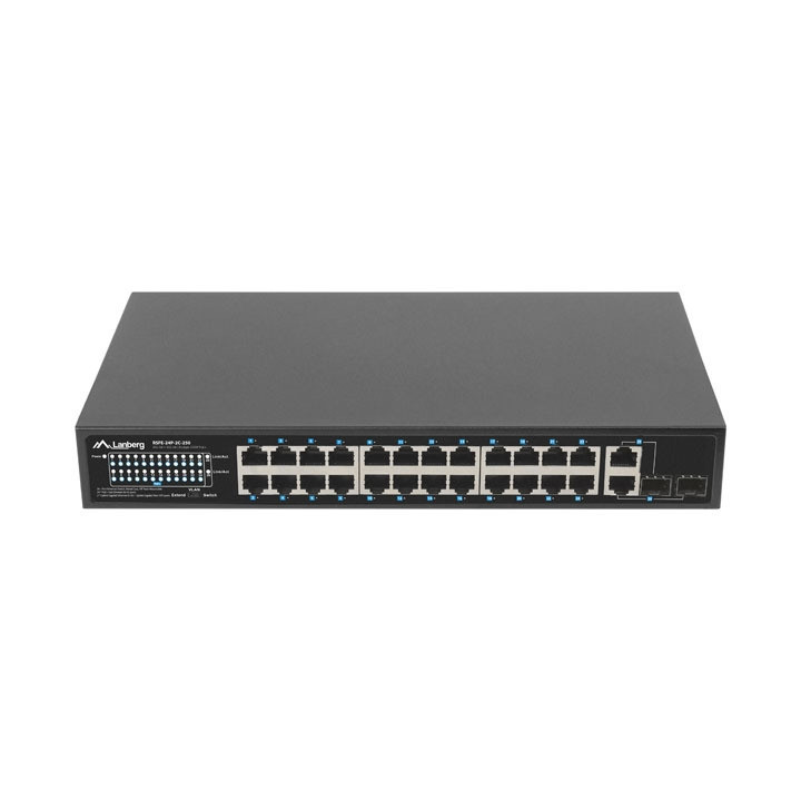 Мрежов комутатор Lanberg RSFE-24P-2C-250, 24x 100MB PoE+/2x SFP Combo, Rack 19", 250W - 2