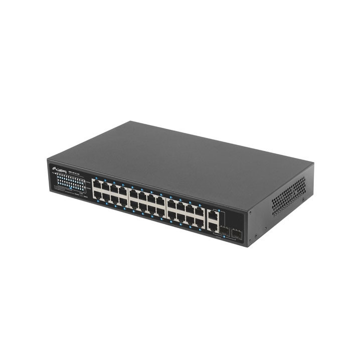 Мрежов комутатор Lanberg RSFE-24P-2C-250, 24x 100MB PoE+/2x SFP Combo, Rack 19", 250W - 5