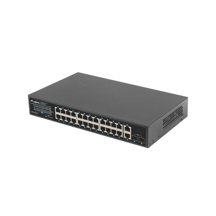 Мрежов комутатор LANBERG, 24x 1GB PoE+/2x GB SFP, 250W, Rack 19" - RSGE-24P-2GE-2S-250 - 4