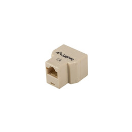 Конектор Lanberg RJ-45, RJ-45 към 2x RJ-45, экранирана, позлатена, кафяв - AD-RJ45-2RJ45-OU - 1