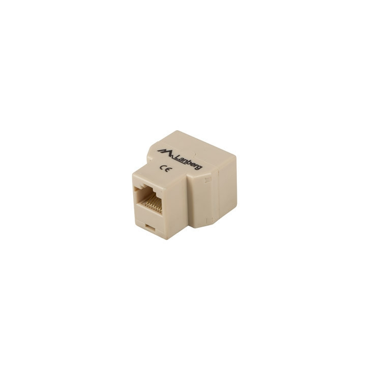 Конектор Lanberg RJ-45, RJ-45 към 2x RJ-45, экранирана, позлатена, кафяв - AD-RJ45-2RJ45-OU - 1