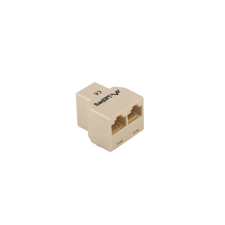 Конектор Lanberg RJ-45, RJ-45 към 2x RJ-45, экранирана, позлатена, кафяв - AD-RJ45-2RJ45-OU - 2