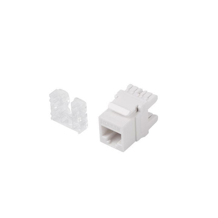 Keystone конектор Lanberg RJ45 UTP CAT.5e 180°, White - KSU5-1000 - 1
